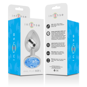 Intense Anal Toys-Analplug Metall mit Blau Kristall · Spielzeug aus Glas & Metall (Bild 3)