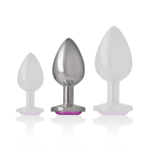 Intense Anal Toys-Analplug aus Aluminiummetall mit Rosa-Größe Kristall · Spielzeug aus Glas & Metall (Bild 3)