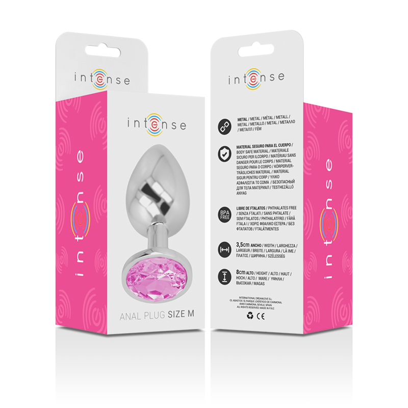 Intense Anal Toys-Analplug aus Aluminiummetall mit Rosa-Größe Kristall · Spielzeug aus Glas & Metall (Bild 5)