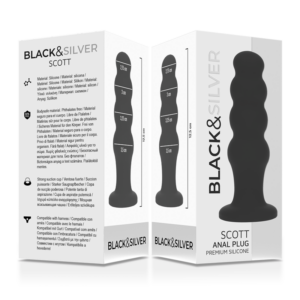 Black&silver-Scott Premium Silikon Analplug Schwarz · Vibratoren (Bild 4)