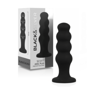 Black&silver-Scott Premium Silikon Analplug Schwarz · Vibratoren (Bild 5)