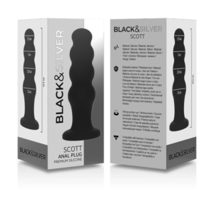 Black&silver-Scott Premium Silikon Analplug Schwarz · Vibratoren (Bild 6)