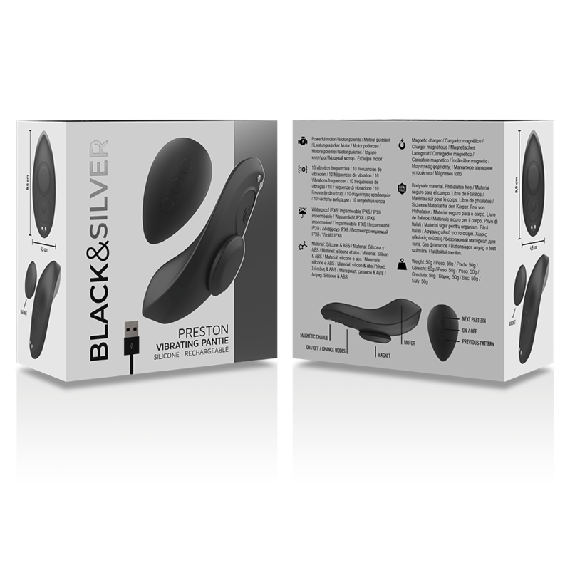 Black&silver-Preston Vibrator Wiederaufladbar Silikon · Vibratoren (Bild 7)
