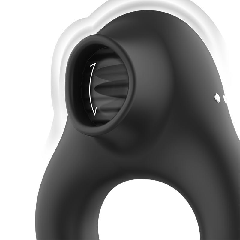 Black&silver-Vibrationsring aus Silikon, 3 Motoren, Wiederaufladbar · Sextoys (Bild 6)