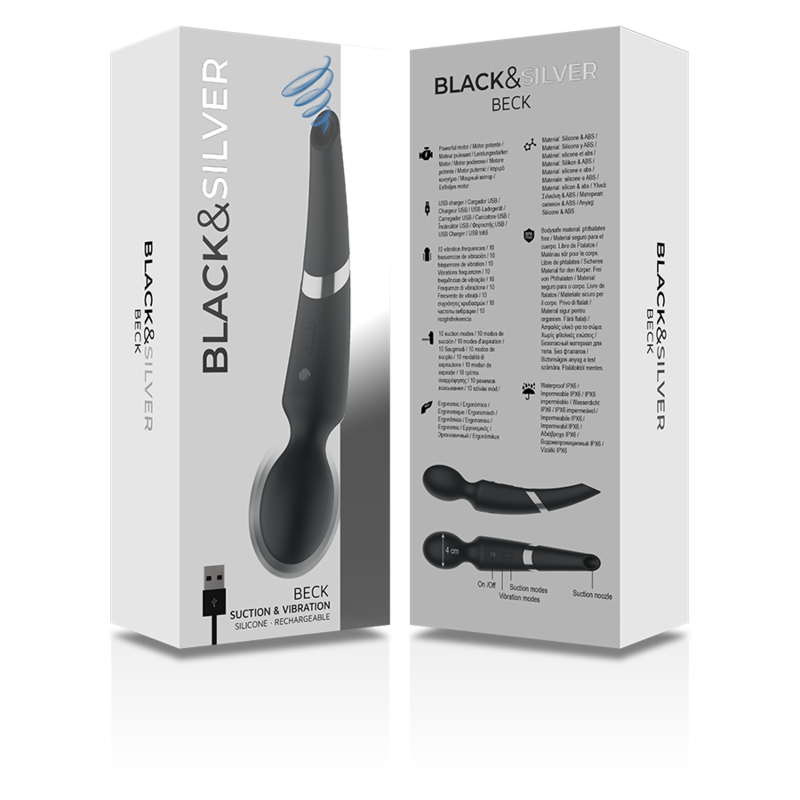 Black&silver-Beck Wand und 2-in-1-Vakuumbecher aus Silikon-10 Geschwindigkeiten · Vibratoren (Bild 4)