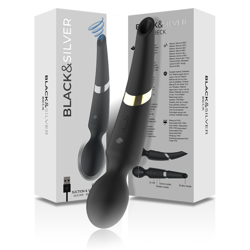 Black&silver-Beck Wand und 2-in-1-Vakuumbecher aus Silikon-10 Geschwindigkeiten · Vibratoren (Bild 6)