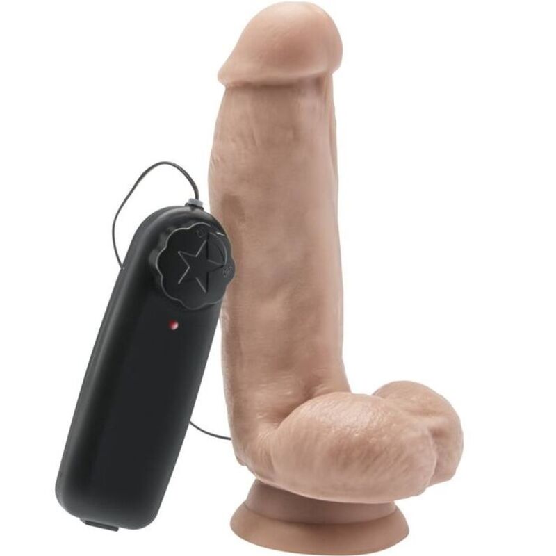 Get Real-Dildo 12 cm mit Hoden, Vibrator Natur-PVC