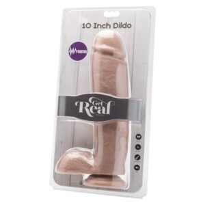 Get Real-Dildo 25,5 cm mit natürlichen vibrierenden PVC Hoden · Vibratoren (Bild 2)