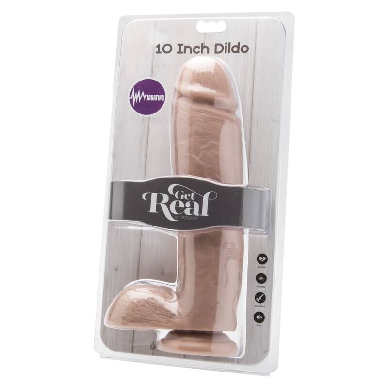 Get Real-Dildo 25,5 cm mit natürlichen vibrierenden PVC Hoden · Vibratoren (Bild 2)