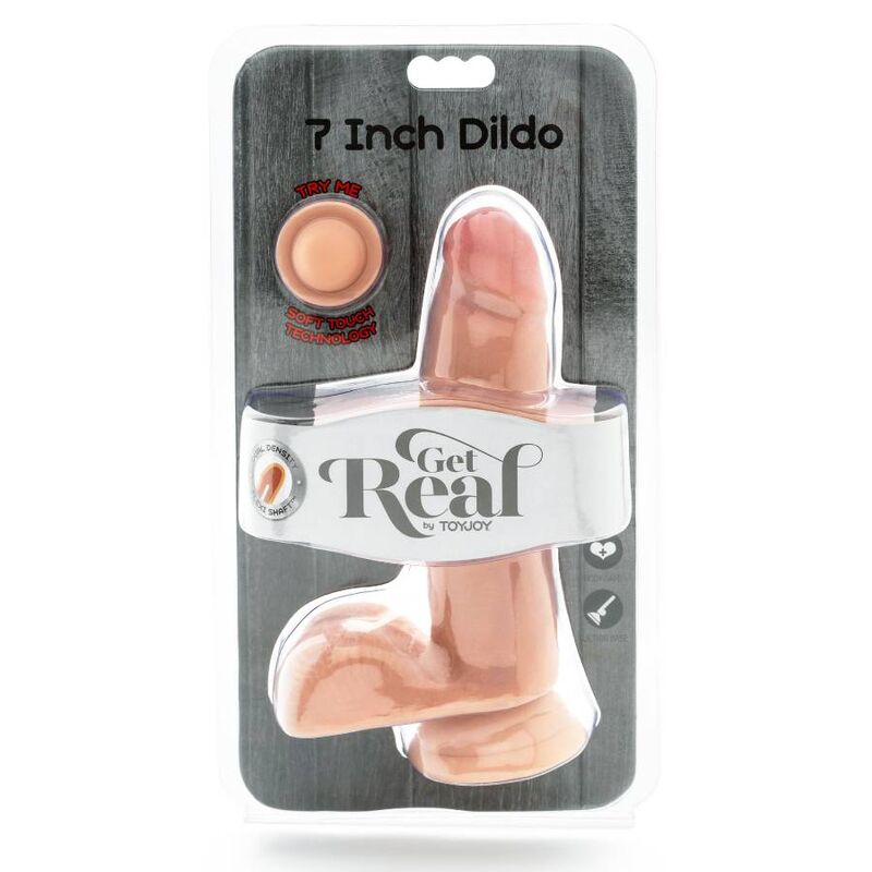 Get Real-Dual Density Dildo 12 cm mit natürlichen Hoden-TPE · Sextoys (Bild 3)