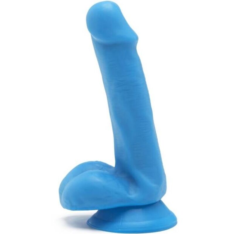 Get Real-Happy Dicks Dildo 12 cm mit Hoden, Blau-PVC · Sextoys