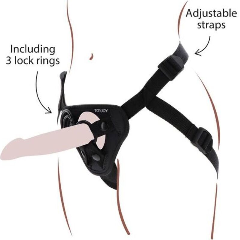 Get Real-Strap-on Harness Schwarz-Silikon
