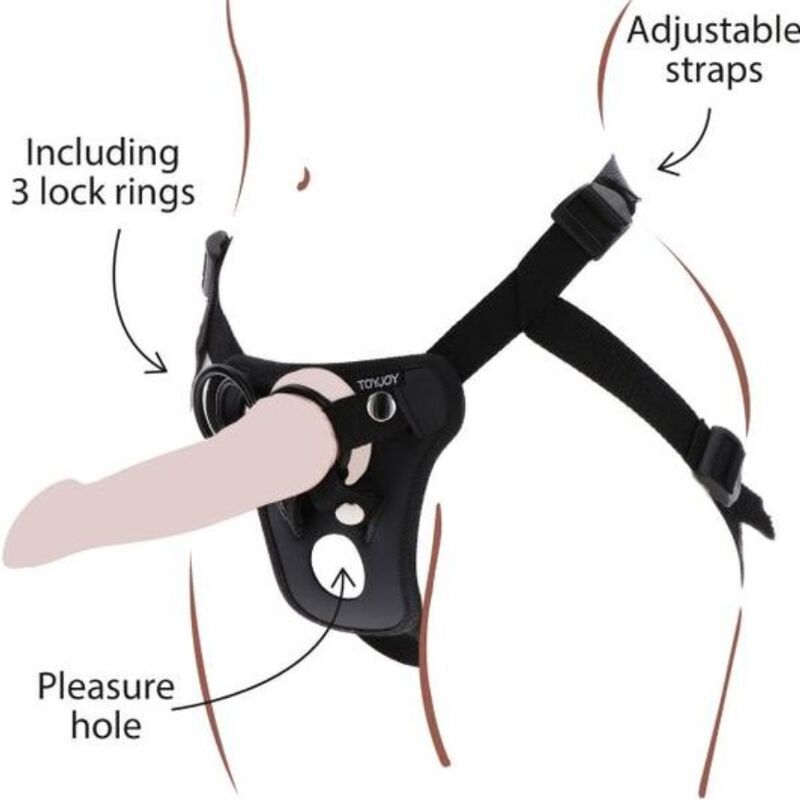 Get Real-Strap-on Pleasure Harness Schwarz-Silikon · Strap-on & Harness
