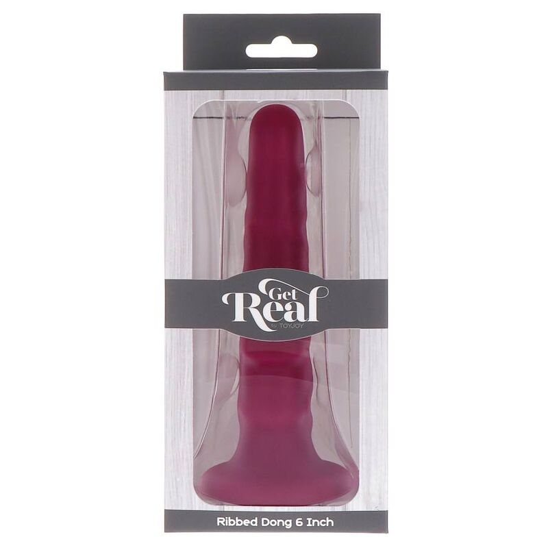 Get Real-Dong Textured 12 cm Rot-Silikon, Saugnapf · Strap-on & Harness (Bild 6)