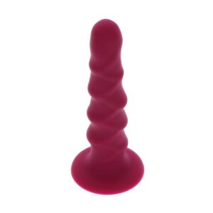 Get Real-Dong Textured 12 cm Rot-Silikon, Saugnapf · Strap-on & Harness (Bild 5)