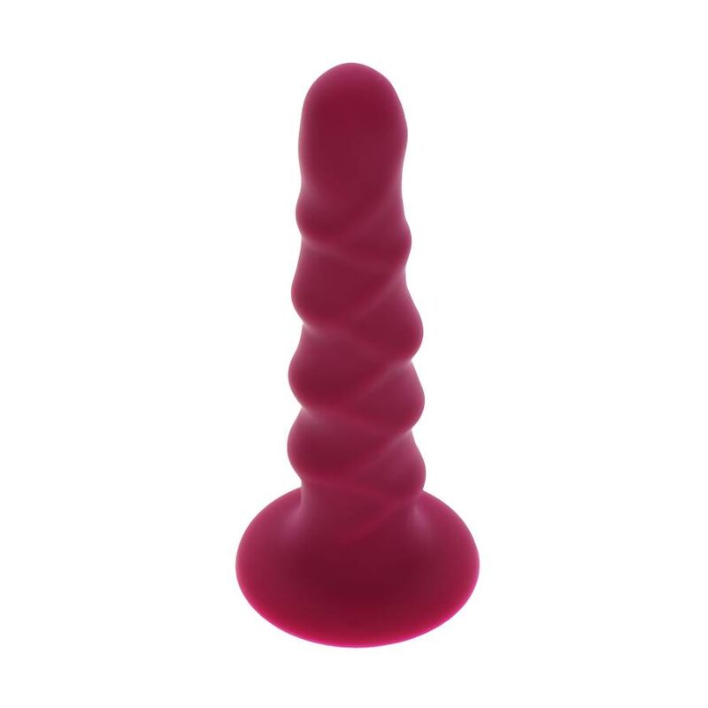 Get Real-Dong Textured 12 cm Rot-Silikon, Saugnapf · Strap-on & Harness (Bild 5)