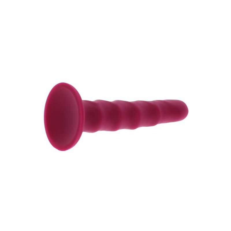 Get Real-Dong Textured 12 cm Rot-Silikon, Saugnapf · Strap-on & Harness (Bild 4)