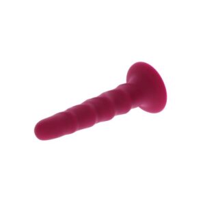 Get Real-Dong Textured 12 cm Rot-Silikon, Saugnapf · Strap-on & Harness (Bild 3)