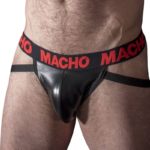 Macho Underwear-MX25RC Jock aus ökologischem Leder Rot · Herrenunterwäsche