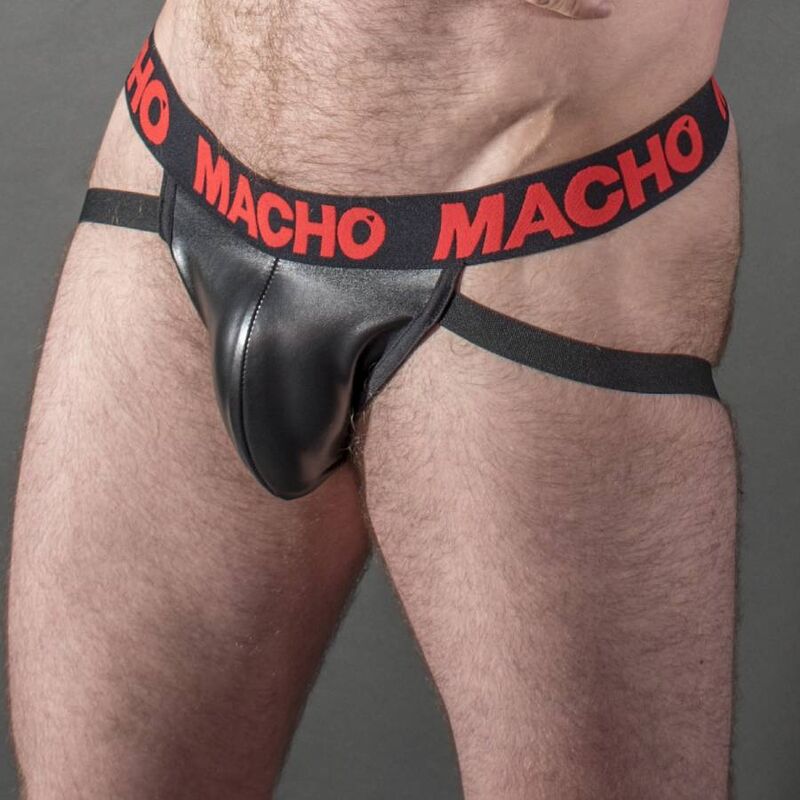 Macho Underwear-MX25RC Jock aus ökologischem Leder Rot · Herrenunterwäsche (Bild 2)