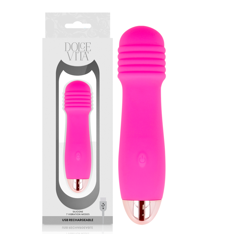 Dolce Vita-Vibrator Wiederaufladbar drei Rosa 7 Geschwindigkeit-Silikon, 7 · Vibratoren (Bild 2)