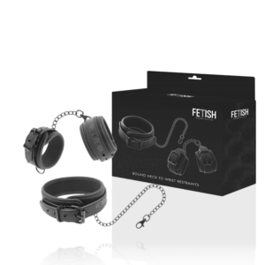 Fetish Submissive Bondage-Halskette und Handschellen aus veganem Leder · Sextoys (Bild 4)