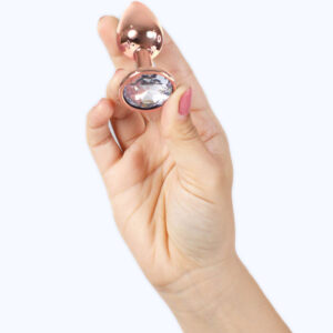 Secretplay Toys-Analplug Metall Gold Rosa, Größe S, 7 cm · Spielzeug aus Glas & Metall (Bild 3)