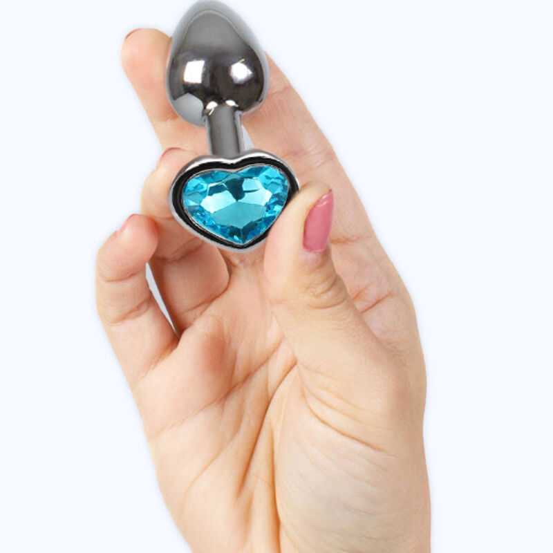 Secretplay Toys-Analplug Metall Herz Blau, Größe S, 7 cm · Spielzeug aus Glas & Metall (Bild 3)