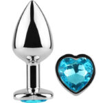Secretplay Toys-Analplug Metall Herz Blau, Größe S, 7 cm · Spielzeug aus Glas & Metall