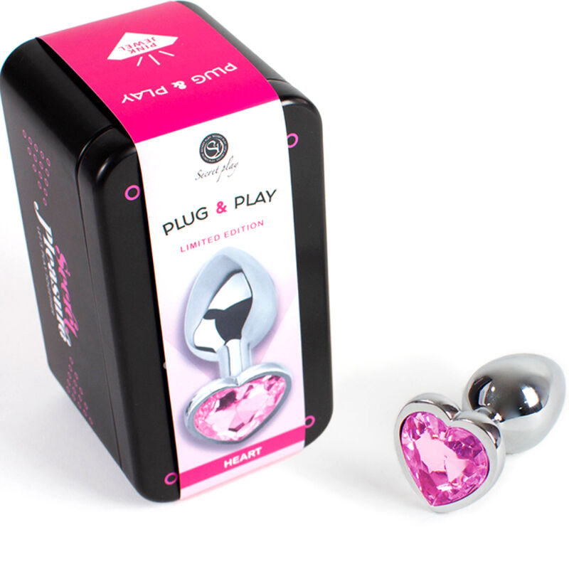 Secretplay Toys-Analplug Metall Herz Fuchsia, Größe Klein 7 cm · Spielzeug aus Glas & Metall (Bild 2)