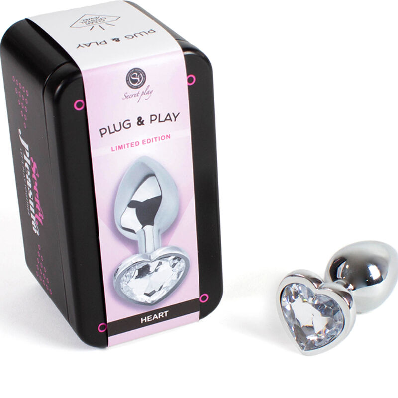 Secretplay Toys-Analplug Metall Herz Transparent, Größe S · Spielzeug aus Glas & Metall (Bild 2)