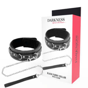 Darkness Bondage-Halskette aus gepolstertem Leder mit Leine · Sextoys