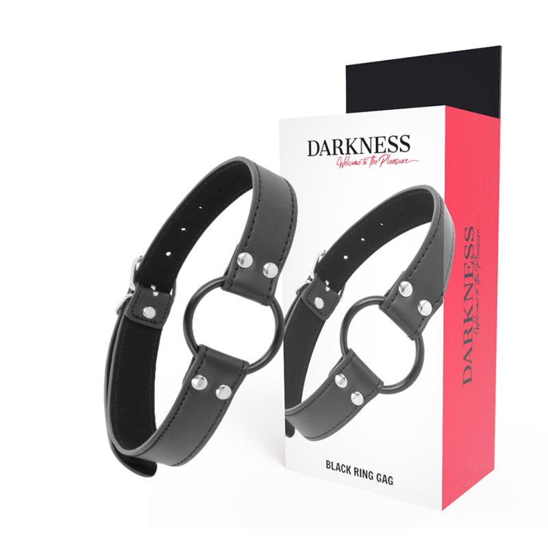 Darkness Bondage-Gag mit Ring Durchmesser 3.6 cm-Ökologische Haut · Sextoys
