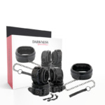 Darkness-Handschellen und Schwarz Leder Halsband · Bondage & Handschellen