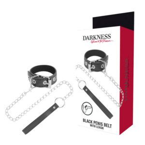 Darkness Bondage-Penisring mit Riemen-Kunstleder