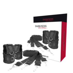 Darkness Bondage-Fesselgurt-Set für das Bett-Metall