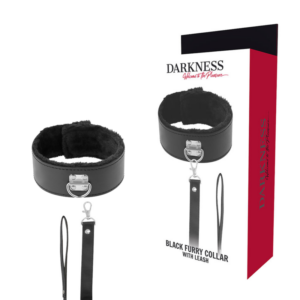 Darkness Bondage-Gepolstertes Halsband mit Titankette-Kunstleder