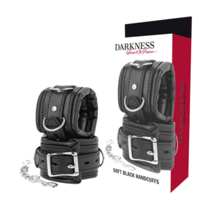 Darkness Bondage-Gepolsterte BDSM-Handschellen, PU und Metall