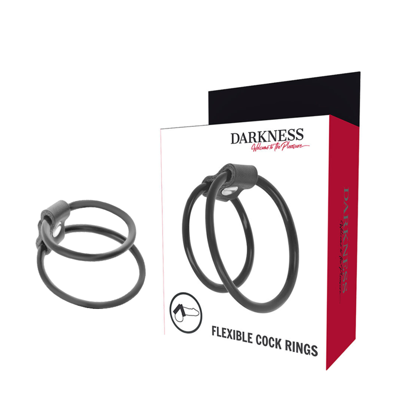 Darkness Bondage-Doppelter Penisring zur Verstärkung-TPR