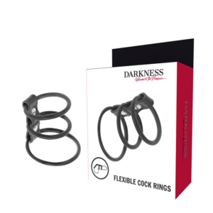 Darkness Bondage-Set mit 3 flexiblen Penisringen-TPR