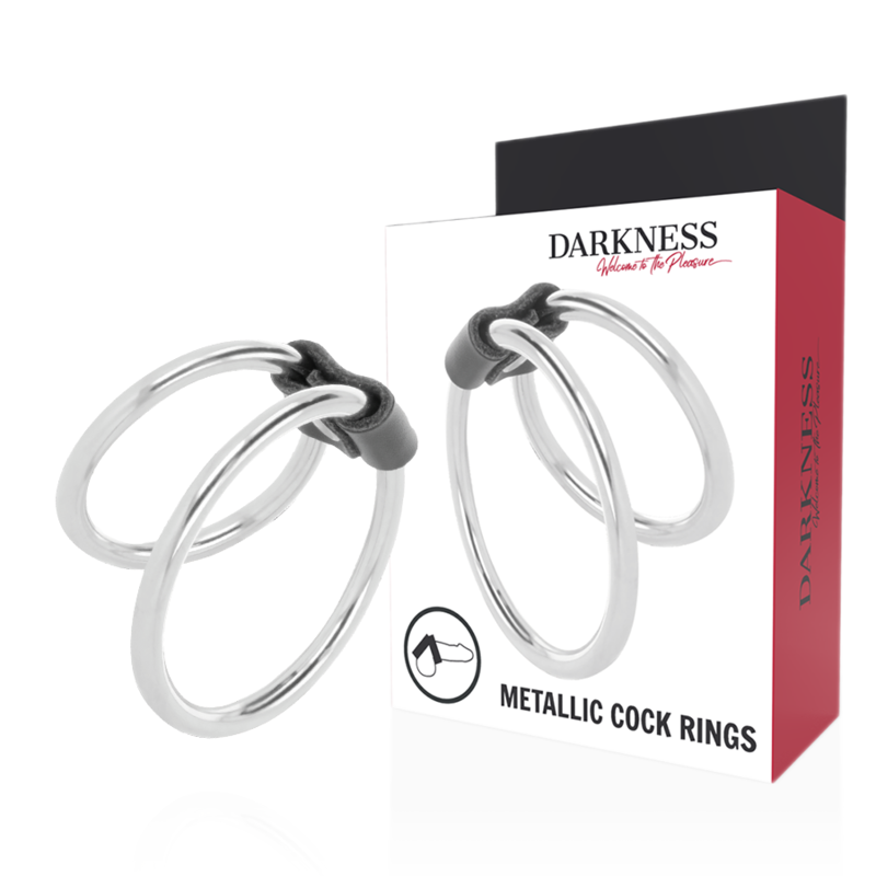 Darkness Sensations-Doppelter Metall-Penisring