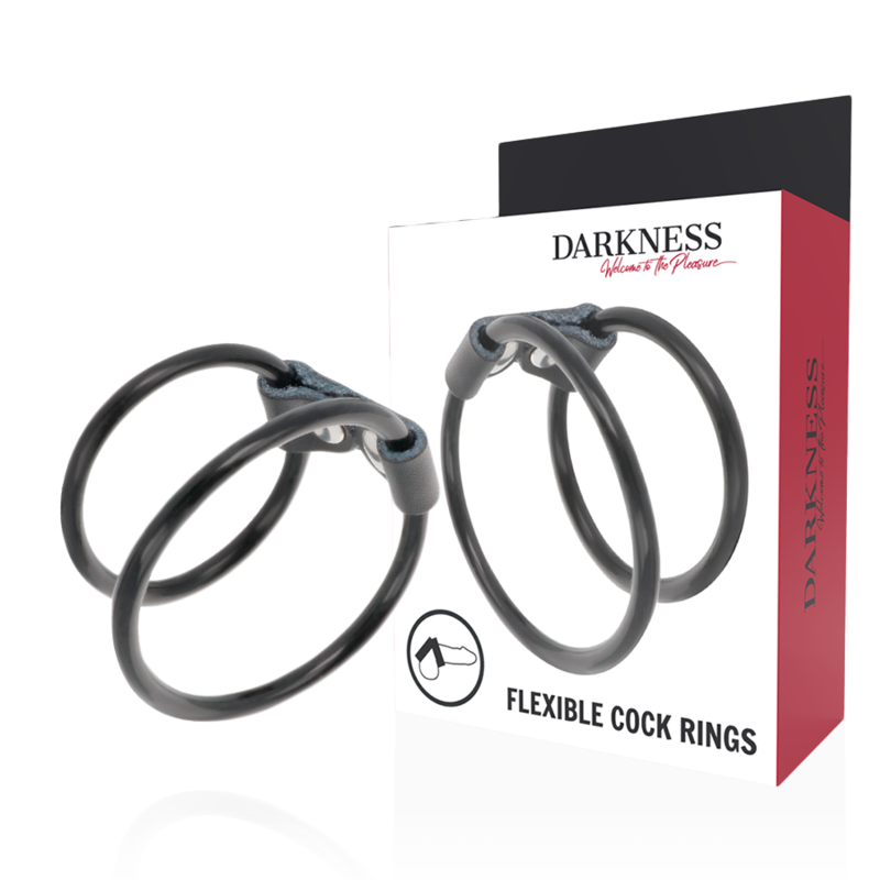 Darkness Sensations-Penisring Doppelflexibel-Ökologische Haut · Sextoys