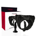 Darkness Sensations-Slip mit Plug und Dildo · Strap-on & Harness