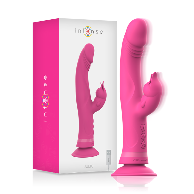 Intense High Tech-Julio Rabbit Vibrator Rosa aus Silikon-12 Geschwindigkeiten · Vibratoren