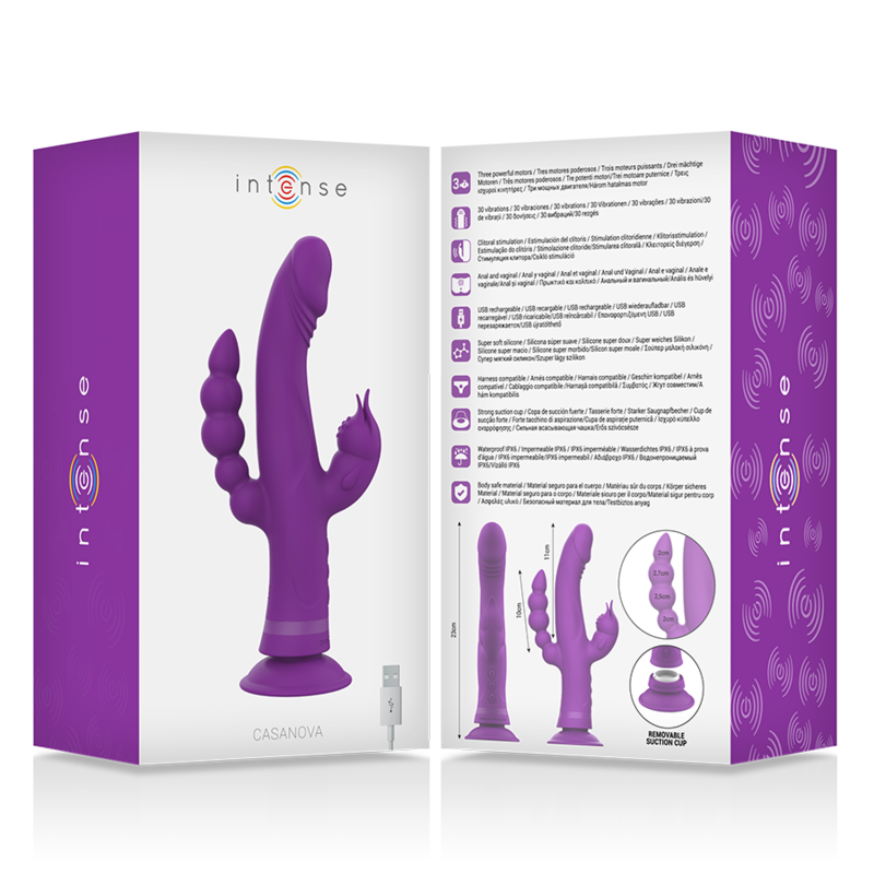 Intense High Tech-Casanova Rabbit Vibrator in Silikon Triplo · Vibratoren (Bild 2)