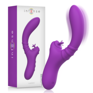 Intense High Tech-Harry Flexibler Vibrator mit Zunge Lila-Silikon