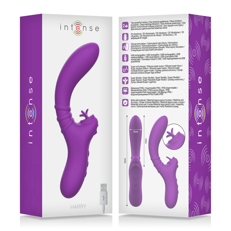 Intense High Tech-Harry Vibrator Flexibel mit Lila-Silikon-Sprache · Vibratoren (Bild 5)