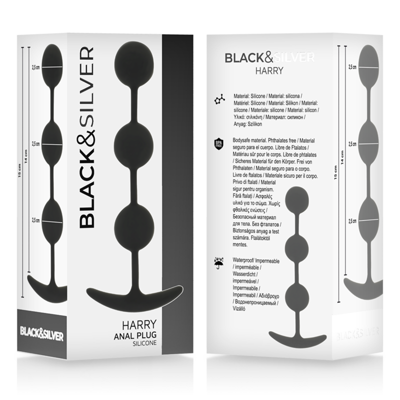 Black&silver-Harry Rosario Anal 3 Silikonkugeln 14 cm · Sextoys (Bild 4)