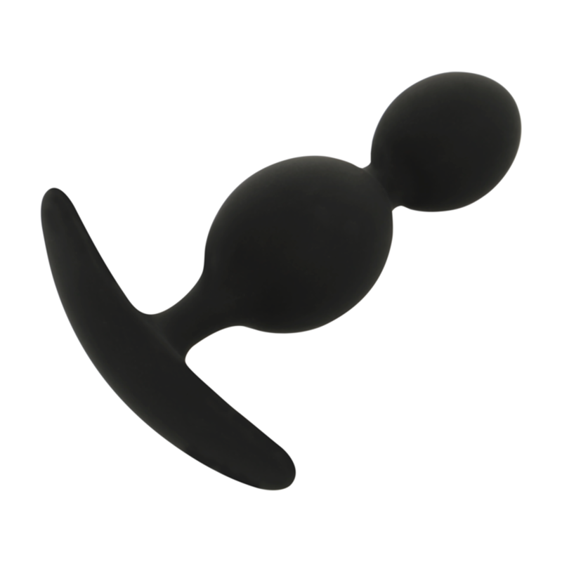 Black&silver-Orson Silikon-Plug 2 Anal-Wellen 9,5 cm