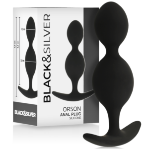 Black&silver-Orson Plug Silikon 2 Wellen Anal 9,5 cm · Sextoys (Bild 5)